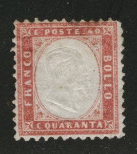 Italy Scott 20 MH* 1862 King Victor Emmanuel stamp CV$325