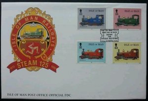 Isle Of Man Railway Steam 1873-1998 Locomotive Trains Transport Vehicle (FDC)