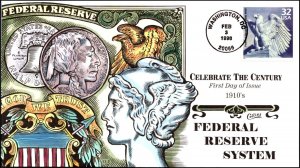 Scott 3183b 32 Cents Federal Reserve System Collins Hand Painted FDC