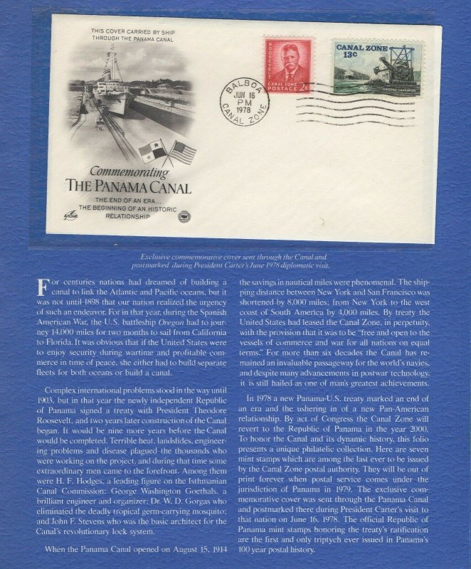 Panama Canal Stamp Folio. Issue By Postal Commemorative Society.   #02 PCF