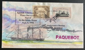 1998 USA Paqueboat Hand Painted Cover Spanish American War Centenary Pawtucket