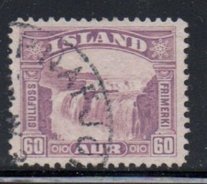 Iceland Sc 173 1931 60 aur red lilac Gullfoss stamp used