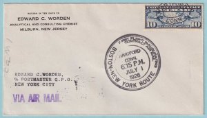 UNITED STATES FIRST FLIGHT COVER - 1926 FROM HARTFORD CONNECTICUT - CV052