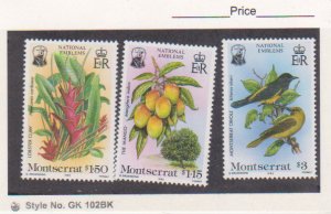 Montserrat Scott 3 551-553,MNH.Michel 565-567. 1985.Mango,Lobster Claw,Oriole.