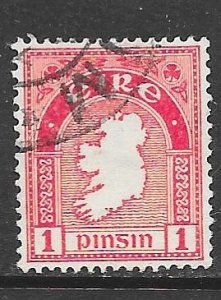 Ireland 107: 1p Map of Ireland, used, F-VF