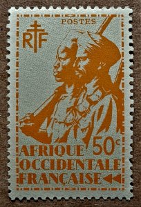 French West Africa #20 50c Colonial Soldier MNH (1945)