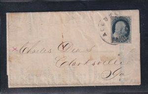 Scott # 7 VF-XF on folded letter cover with tied cancel nice ! see pic !