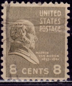 United States, 1938, Martin Van Buren, 8c, sc#813, used