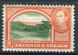 TRINIDAD; 1938 early GVI issue fine Mint hinged 8c. value