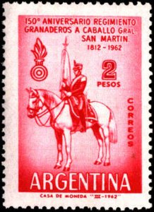 Argentina #736, Complete Set, 1962, Horses, Military Related, Never Hinged