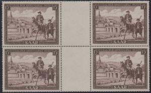 SAAR #227 1951 Stamp Day Block MNH