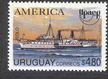 URUGUAY 1544 MNH PADDLE STEAMER