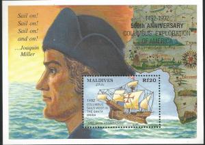 MALDIVES 1819, MNH, SOUVENIR SHEET,