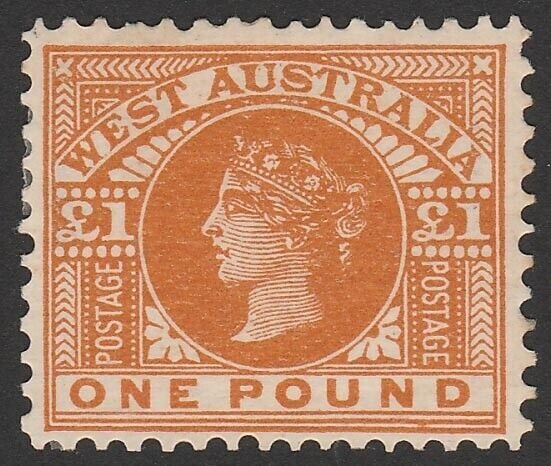 WESTERN AUSTRALIA 1902 QV £1 orange-brown. ACSC W66 cat $600+.