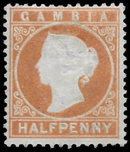 Gambia 5  1880    half penny  fine mint -- hinged