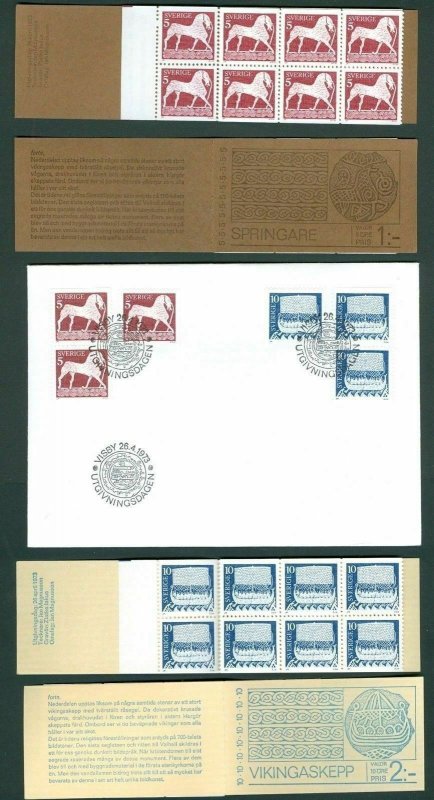 Sweden. Fdc + 2 Booklet.Mnh.1973. Ancient Art. Horse,Viking. Engraver. Z. Jakus