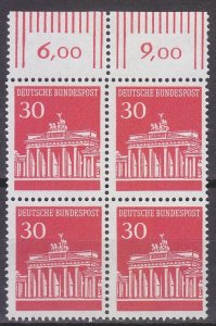 GERMANY BUND [1966] MiNr 0508 v W OR ( **/mnh ) [01] 4er