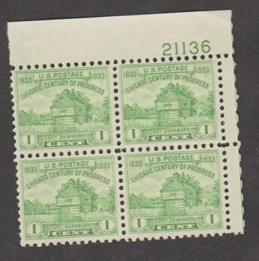 U.S. Scott Scott #728 Chicago Stamp - Mint NH Plate Block