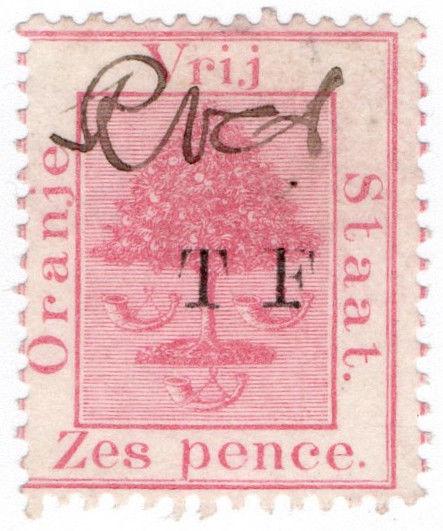 (I.B) Orange Free State Telegraphs : 6d Rose (setting 1)