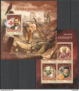 2016 Sierra Leone Red Cross Famous People Henri Dunant Kb+Bl ** Stamps St408