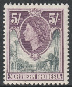 Northern Rhodesia Scott 72 - SG72, 1953 Elizabeth II 5/- MH*