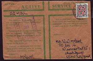 EGYPT NZ FORCES 1941 airmail 'honour envelope' used to New Zealand.........34050 