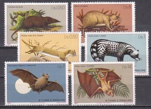 St. Thomas, Scott cat. 598-603. Mammals & Bats issue.