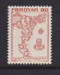 Faroe Islands  #13  MNH   1975  old map 90o