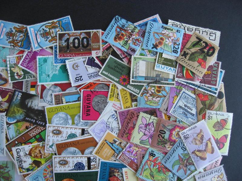 Guyana older collection of 200 different, mixed condition, no British Guiana