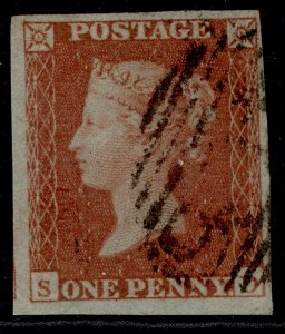 GB QV SG8, 1d red-brown, FINE USED. Cat £35.  SD 