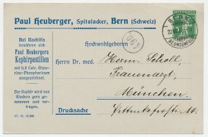 Postal stationery Switzerland 1912 Kephir pastilles - Mushroom - Alpine milk