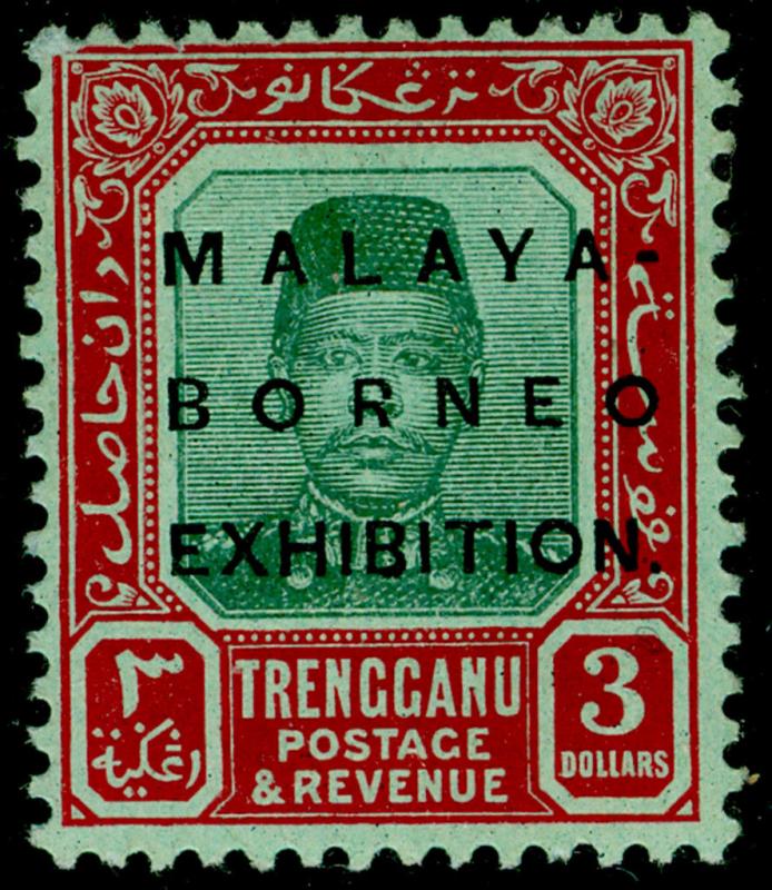 MALAYSIA - Trengganu SG57, $3 green & red/green, M MINT. Cat £225.