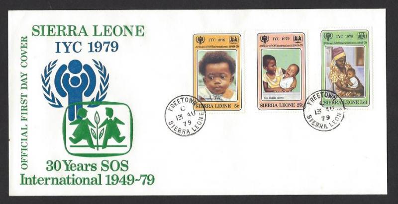 SIERRA LEONE 1979 IYC International Year of the Child Set on U/A Cachet FDC