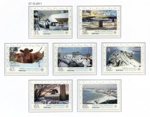 Guernsey 2011 Christmas Set SG1394/1400 Unmounted Mint