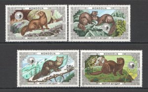 Wb328 1986 Mongolia Fauna Wild Animals Wildlife Protection Set Mnh