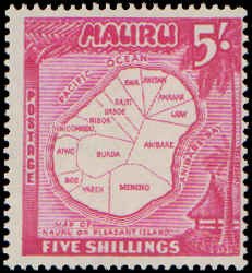 Nauru #39-47, Complete Set(4), 1954, Never Hinged