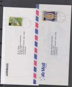 PAPUA & NEW GUINEA Emergency printing 1995 two commercial airmail covers - 14870