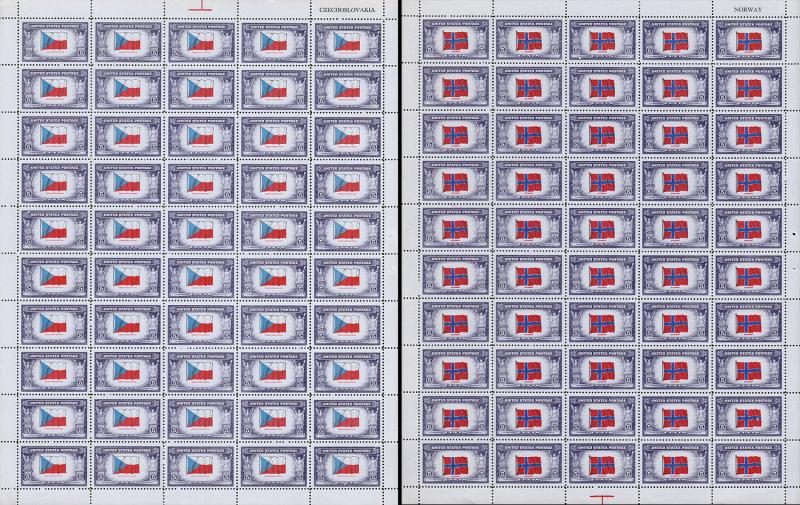 United States Scott 909-921 Full Sheets (1943-44) Mint NH VF K