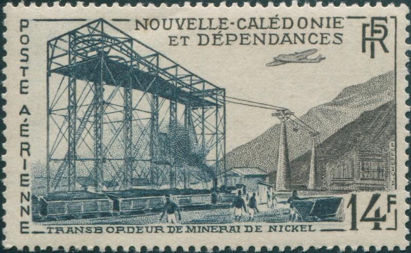 New Caledonia 1955 SG339 14f Nickel MNH