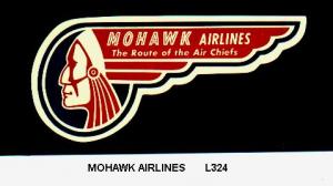Airline Baggage Label -  Mohawk Airlines
