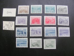 AUSTRIA 1932 MNH SC 340-353 SET XF $775 (249)