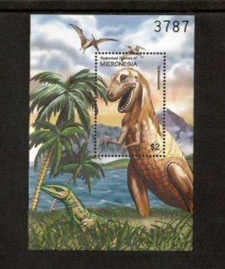 Micronesia 2001 - Dinosaurs - Souvenir Stamp Sheet - Scott #455 - MNH