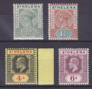 St. Helena Sc 40/72 MLH. 1897-1922 issues, 4 diff F-VF