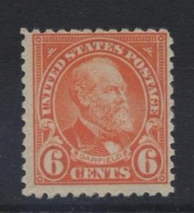 USA - Scott 558 - Garfield - 1922 - MLH- Red Orange - 6c Stamp