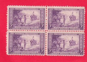 US 739 MNH OG BLOCK OF FOUR