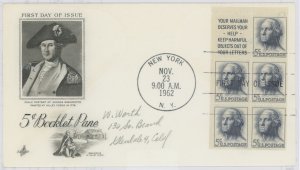 US 1213a 1962 George Washington, pencil address, booklet pane