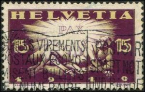 Switzerland SC# 192 Dawn of Peace 15c SCV $4.00 Used