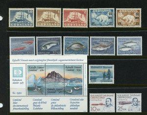 Greenland #35//232 (GR611) All Different, See List, MNH, VF, CV$219.00