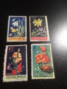 Romania sc 1112-1115 uhr comp set flowers