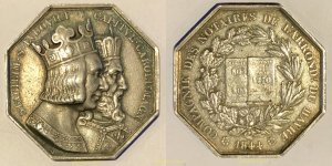 FRANCIA TOKEN NOTAIRES DE L'ARRONDISSEMENT DU GAVRE 1844 LOURSEL - PLATA...